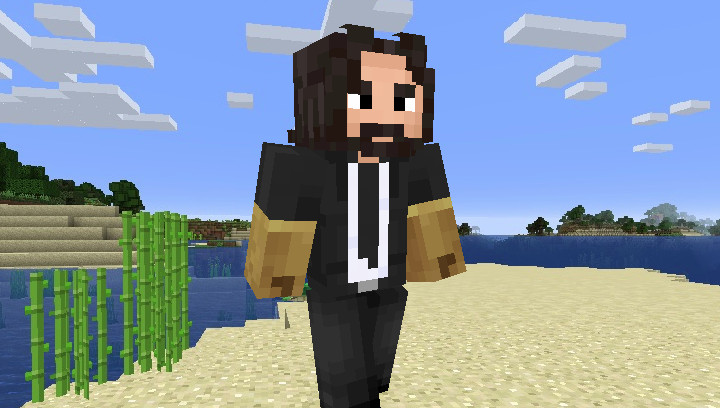 Keanu Reeves in Minecraft game
